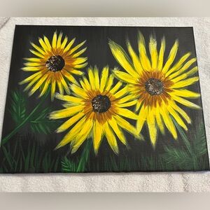 Hand painted 11x14 sunflowers on canvas